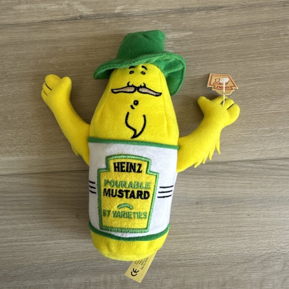 HEINZ 57 POURABLE MUSTARD BEAN BAG‎ GUY Advertising Cowboy Plush NWT
